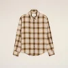 Camicia Ami de Coeur a quadri beige dal taglio squadrato in tela Camicia Ami de Coeur a quadri beige dal taglio squadrato in tela