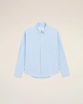 Camicia Ami de Coeur blu in cotone a maniche lunghe