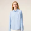 Camicia Ami de Coeur blu in cotone a maniche lunghe Camicia Ami de Coeur blu in cotone a maniche lunghe