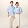Camicia Ami de Coeur blu in cotone a maniche lunghe Camicia Ami de Coeur blu in cotone a maniche lunghe