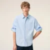 Camicia Ami de Coeur blu in cotone a maniche lunghe Camicia Ami de Coeur blu in cotone a maniche lunghe