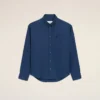 Camicia Ami de Coeur in cotone blu con ricamo, dal taglio squadrato Camicia Ami de Coeur in cotone blu con ricamo, dal taglio squadrato