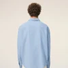 Camicia Ami de Coeur in cotone blu con ricamo, dal taglio squadrato Camicia Ami de Coeur in cotone blu con ricamo, dal taglio squadrato