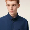 Camicia Ami de Coeur in cotone blu con ricamo, dal taglio squadrato Camicia Ami de Coeur in cotone blu con ricamo, dal taglio squadrato
