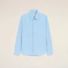 Camicia Ami de Coeur in cotone blu ricamata da sarto Camicia Ami de Coeur in cotone blu ricamata da sarto