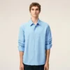 Camicia Ami de Coeur in cotone blu ricamata da sarto Camicia Ami de Coeur in cotone blu ricamata da sarto