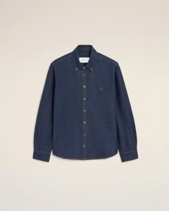 Camicia Ami de Coeur in cotone denim blu