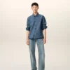 Camicia Ami de Coeur in cotone denim blu Camicia Ami de Coeur in cotone denim blu