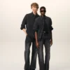 Camicia Ami de Coeur in cotone denim nero Camicia Ami de Coeur in cotone denim nero