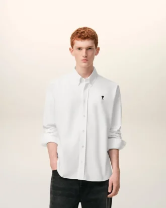 Camicia Ami de Coeur in cotone Oxford bianco