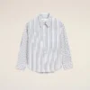 Camicia ampia Ami de Coeur in cotone a righe bianche