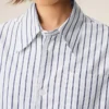 Camicia ampia Ami de Coeur in cotone a righe bianche