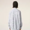 Camicia ampia Ami de Coeur in cotone a righe bianche