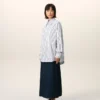 Camicia ampia Ami de Coeur in cotone a righe bianche