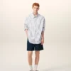 Camicia ampia Ami de Coeur in cotone a righe bianche