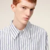 Camicia ampia Ami de Coeur in cotone a righe bianche