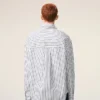 Camicia ampia Ami de Coeur in cotone a righe bianche