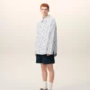 Camicia ampia Ami de Coeur in cotone a righe bianche