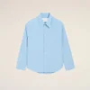 Camicia ampia Ami de Coeur in cotone blu con colletto a punta Camicia ampia Ami de Coeur in cotone blu con colletto a punta