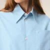 Camicia ampia Ami de Coeur in cotone blu con colletto a punta Camicia ampia Ami de Coeur in cotone blu con colletto a punta