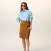 Camicia ampia Ami de Coeur in cotone blu con colletto a punta Camicia ampia Ami de Coeur in cotone blu con colletto a punta