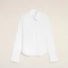 Camicia bianca aderente in misto seta con colletto a punta Camicia bianca aderente in misto seta con colletto a punta