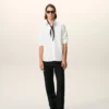Camicia bianca in cotone su misura con ricamo Ami de Coeur Camicia bianca in cotone su misura con ricamo Ami de Coeur