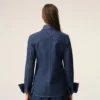 Camicia blu in cotone con colletto a punta Camicia blu in cotone con colletto a punta