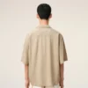 Camicia boxy Ami Paris ricamata a maniche corte beige Camicia boxy Ami Paris ricamata a maniche corte beige
