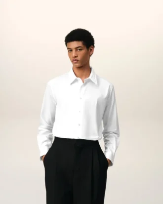 Camicia classica Ami de Coeur in cotone bianco Camicia classica Ami de Coeur in cotone bianco