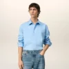 Camicia classica Ami de Coeur in cotone blu Camicia classica Ami de Coeur in cotone blu