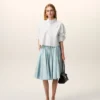 Camicia corta in cotone bianco con motivo Ami de Coeur in rilievo Camicia corta in cotone bianco con motivo Ami de Coeur in rilievo