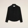 Camicia nera squadrata ricamata Ami Paris Camicia nera squadrata ricamata Ami Paris