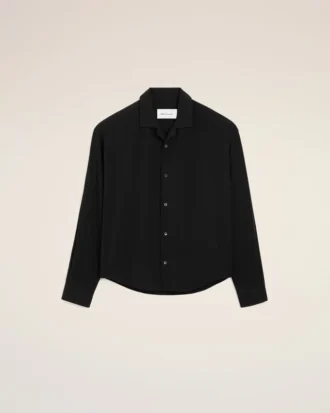 Camicia nera squadrata ricamata Ami Paris