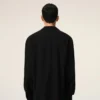 Camicia nera squadrata ricamata Ami Paris Camicia nera squadrata ricamata Ami Paris