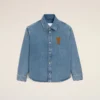 Camicia oversize in maglia di cotone blu Ami de Coeur Camicia oversize in maglia di cotone blu Ami de Coeur