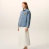 Camicia oversize in maglia di cotone blu Ami de Coeur Camicia oversize in maglia di cotone blu Ami de Coeur