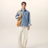 Camicia oversize in maglia di cotone blu Ami de Coeur Camicia oversize in maglia di cotone blu Ami de Coeur