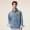 Camicia oversize in maglia di cotone blu Ami de Coeur Camicia oversize in maglia di cotone blu Ami de Coeur