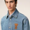 Camicia oversize in maglia di cotone blu Ami de Coeur Camicia oversize in maglia di cotone blu Ami de Coeur