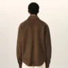 Camicia oversize in pelle di capra marrone con bottoni Camicia oversize in pelle di capra marrone con bottoni