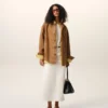 Camicia oversize in pelle di capra marrone con bottoni Camicia oversize in pelle di capra marrone con bottoni