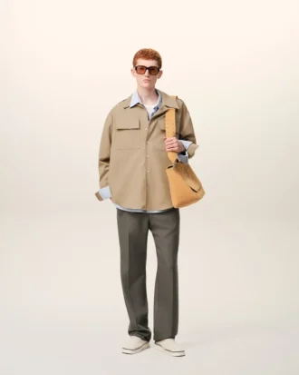 Camicia saharienne in cotone beige