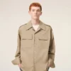 Camicia saharienne in cotone beige Camicia saharienne in cotone beige