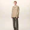 Camicia saharienne in cotone beige Camicia saharienne in cotone beige