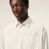 Camicia squadrata Ami de Coeur in cotone a righe bianche Camicia squadrata Ami de Coeur in cotone a righe bianche