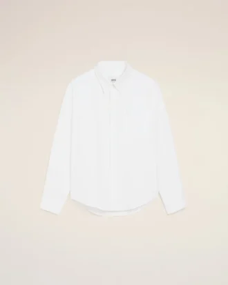Camicia squadrata Ami de Coeur in cotone bianco