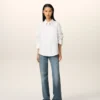Camicia squadrata Ami de Coeur in cotone bianco Camicia squadrata Ami de Coeur in cotone bianco