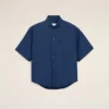 Camicia squadrata in cotone blu con ricami Ami de Coeur Camicia squadrata in cotone blu con ricami Ami de Coeur