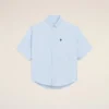 Camicia squadrata in cotone blu con ricami Ami de Coeur Camicia squadrata in cotone blu con ricami Ami de Coeur